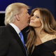 Trump kisses Melania after the first presidential debate. Photo via AP